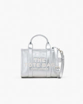The Metallic Leather Small Tote Bag Metallic Silver - Marc Jacobs