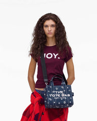 The Bandana Canvas Small Tote Bag Navy Multi - Marc Jacobs