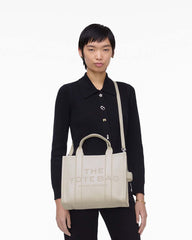 The Leather Medium Tote Bag Cotton/Silver - Marc Jacobs