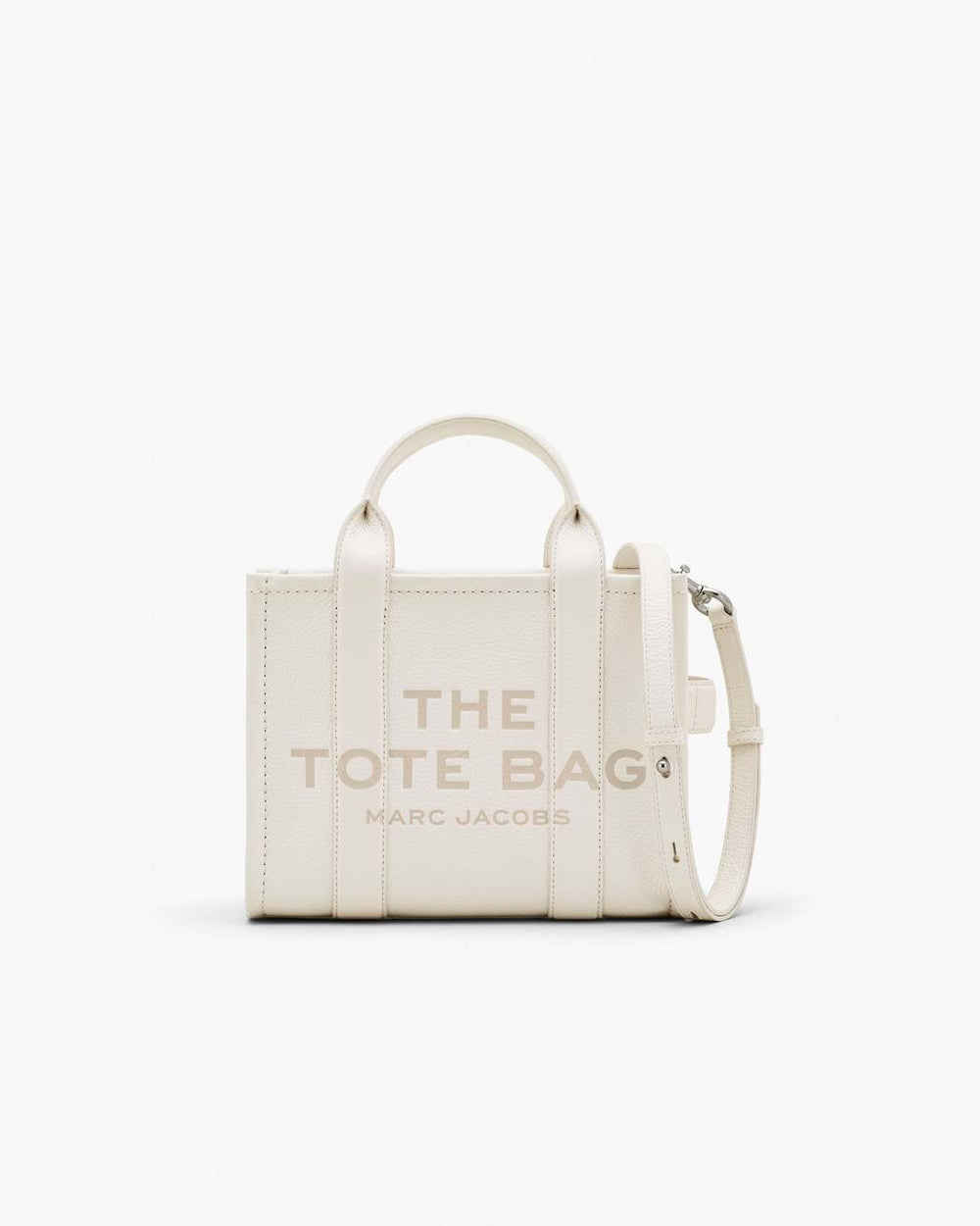 The Leather Small Tote Bag Cotton/Silver - Marc Jacobs