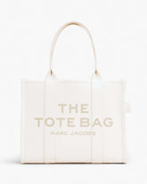 The Leather Large Tote Bag Cotton/Silver - Marc Jacobs