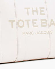 The Leather Large Tote Bag Cotton/Silver - Marc Jacobs