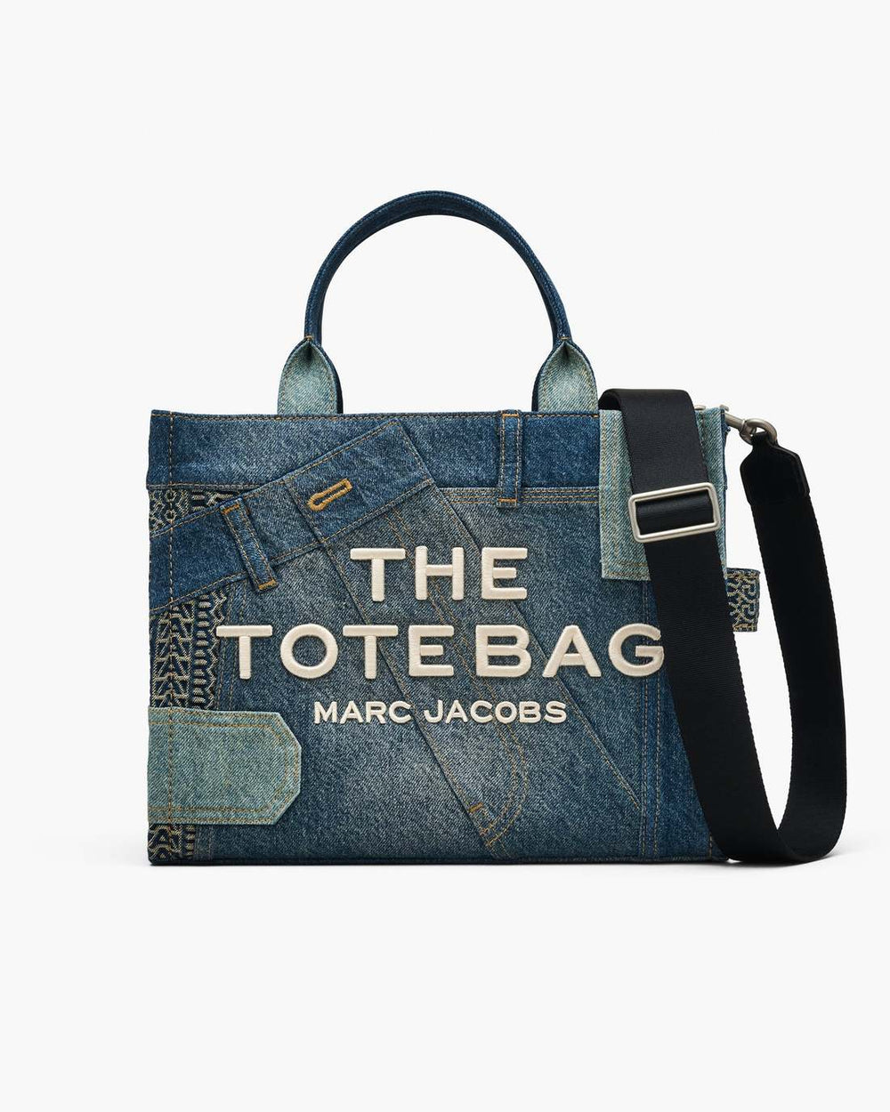 The Deconstructed Denim Medium Tote Bag Indigo Multi - Marc Jacobs