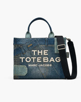 The Deconstructed Denim Medium Tote Bag Indigo Multi - Marc Jacobs