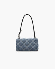 The Quilted Denim Mini Dual Shoulder Bag Light Wash Indigo - Marc Jacobs