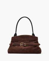 The Suede Dakota Satchel Dark Brown - Marc Jacobs