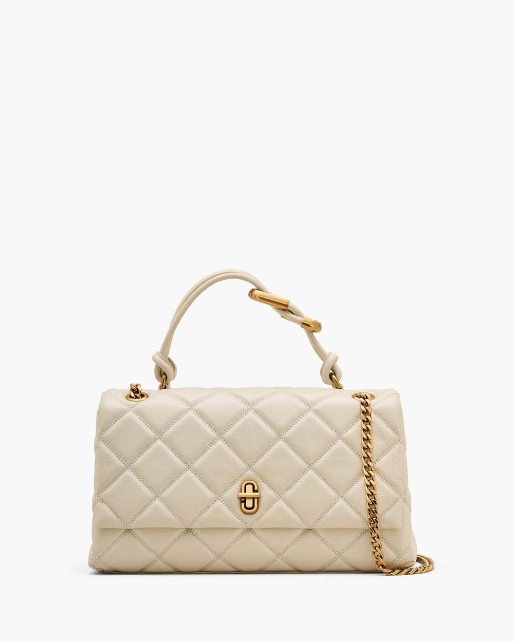 The Quilted Dual Convertible Shoulder Bag Cloud White - Marc Jacobs
