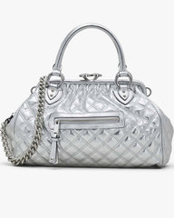 Re-Edition Quilted Metallic Leather Stam Bag Silver - Marc Jacobs