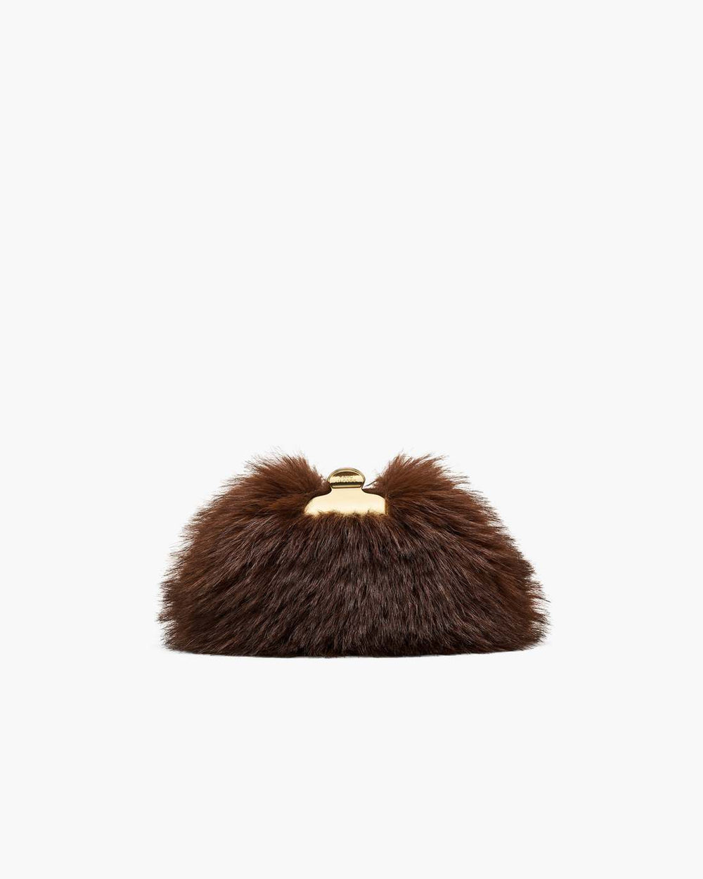 The Faux Fur Glam Small Clutch Dark Brown - Marc Jacobs