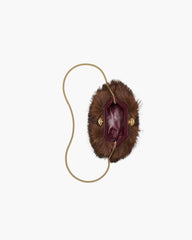 The Faux Fur Glam Small Clutch Dark Brown - Marc Jacobs