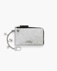 The Coated Glitter Everyday Top Zip Charm Wallet Silver - Marc Jacobs