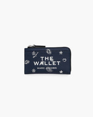 The Bandana Top Zip Multi Wallet Navy Multi - Marc Jacobs