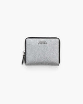 The Coated Glitter Everyday Slim Compact Wallet Silver - Marc Jacobs
