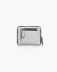 The Coated Glitter Everyday Slim Compact Wallet Silver - Marc Jacobs