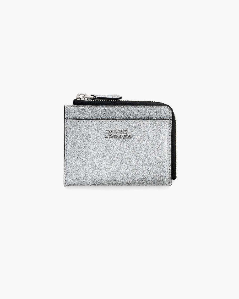 The Coated Glitter Everyday Top Zip Wallet Silver - Marc Jacobs