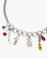 The Trinket Charm Necklace Silver/Multi - Marc Jacobs