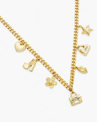 The Mini Icon Charm Necklace Light Antique Gold - Marc Jacobs