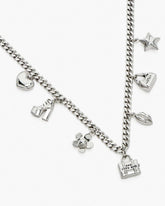 The Mini Icon Charm Necklace Light Antique Silver - Marc Jacobs