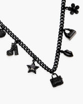 Mini Icon Pave Charm Necklace Black/Black Crystal - Marc Jacobs