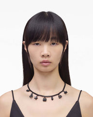 Mini Icon Pave Charm Necklace Black/Black Crystal - Marc Jacobs
