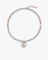 The Heart Balloon Necklace Light Antique Silver - Marc Jacobs