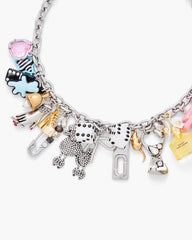 The Sticker Charm Statement Necklace Silver Multi - Marc Jacobs
