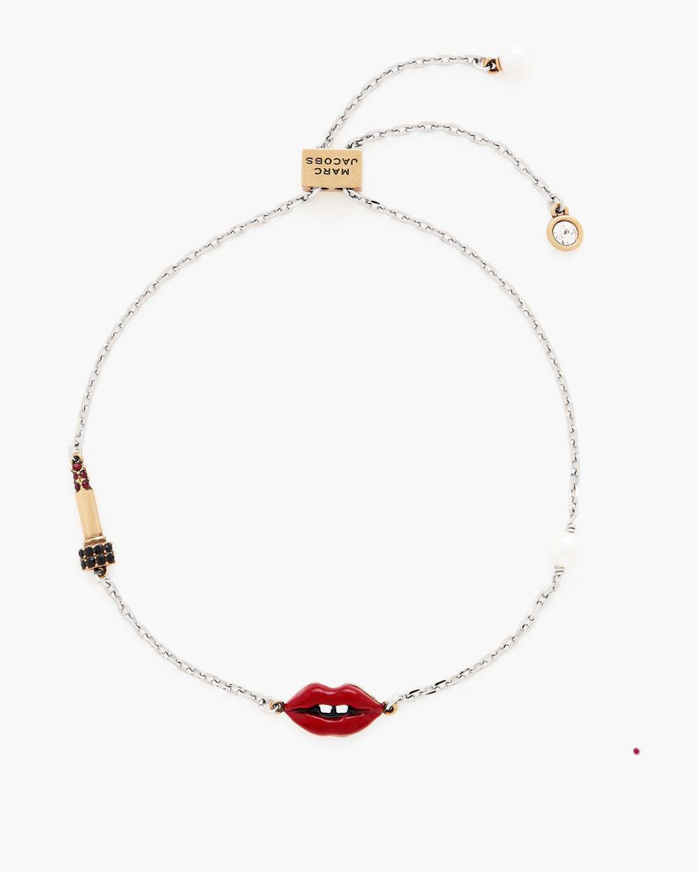 The Lips Slider Bracelet Silver/Red - Marc Jacobs