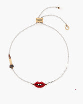 The Lips Slider Bracelet Silver/Red - Marc Jacobs