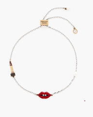 The Lips Slider Bracelet Silver/Red - Marc Jacobs