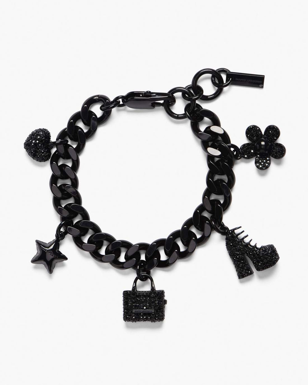 The Pave Mini Icon Charm Bracelet Black/Black Crystal - Marc Jacobs