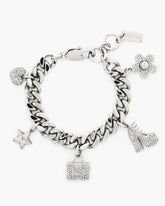 The Pave Mini Icon Charm Bracelet Silver/Crystal - Marc Jacobs