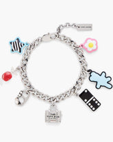 The Sticker Charm Bracelet Silver Multi - Marc Jacobs