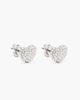 The Heart Pave Earrings Silver/Crystal - Marc Jacobs