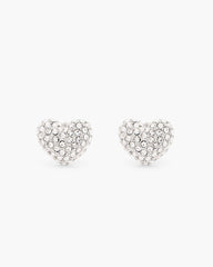 The Heart Pave Earrings Silver/Crystal - Marc Jacobs
