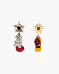 The Trinket Charm Cluster Earrings Silver/Multi - Marc Jacobs
