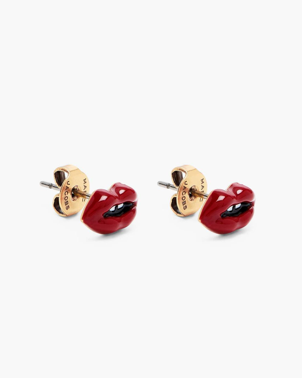 The Lips Stud Earrings Gold/Red - Marc Jacobs