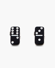 The Domino Stud Earrings Silver/Black - Marc Jacobs