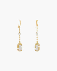 The J Marc Luxe Linear Earrings Gold/Crystal - Marc Jacobs