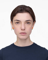 David Shrigley X Marc Jacobs Joy Flower Stud Earrings Silver/Orange - Marc Jacobs