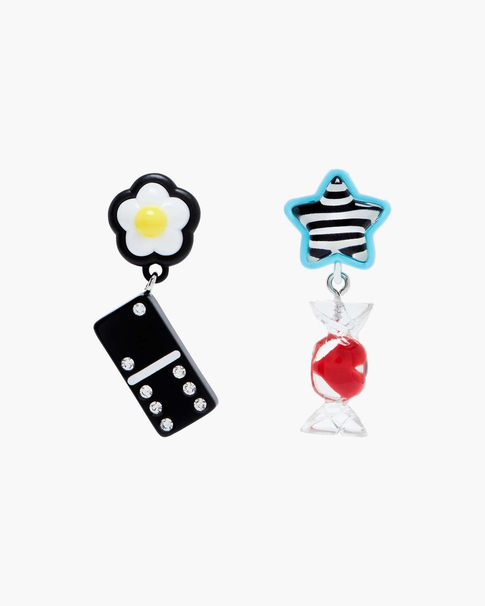 The Sticker Charm Earrings Silver Multi - Marc Jacobs