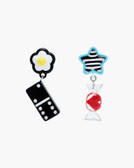 The Sticker Charm Earrings Silver Multi - Marc Jacobs