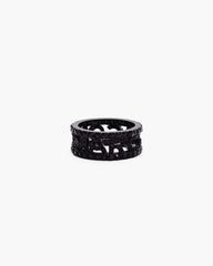 The Monogram Pave Ring Black/Black Crystal - Marc Jacobs