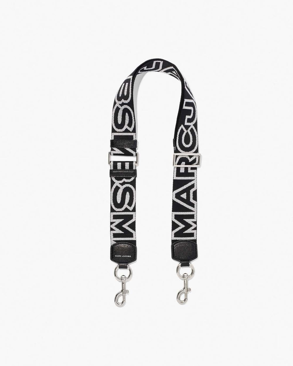 The Outline Logo Webbing Strap Black/Silver - Marc Jacobs