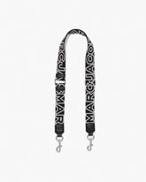 The Thin Outline Logo Webbing Strap Black/Silver - Marc Jacobs