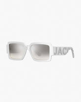 The Bold Logo Square Mirrored Sunglasses White/Grey - Marc Jacobs