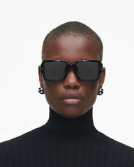 The Bold Logo Square Sunglasses Black/White - Marc Jacobs