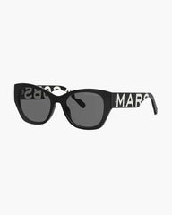 The Bold Logo Square Cat Eye Sunglasses Black/White - Marc Jacobs