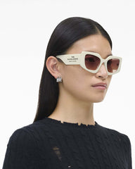 The Square Cat Eye Sunglasses Ivory - Marc Jacobs