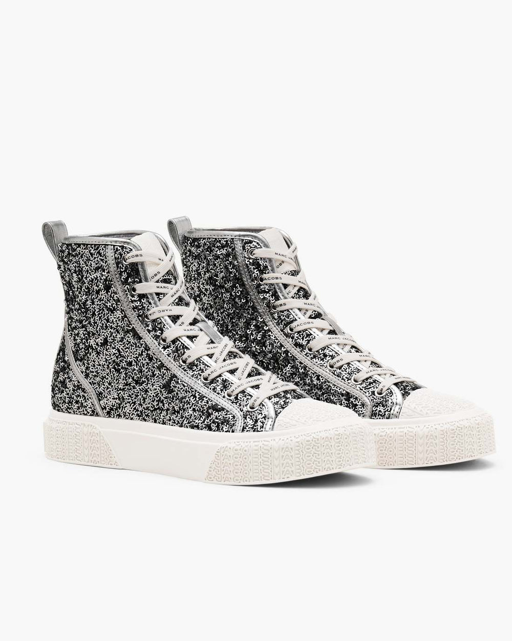 The Sequin High Top Sneaker Silver - Marc Jacobs