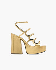 The Metallic Leather Kiki Platform Sandal Gold - Marc Jacobs